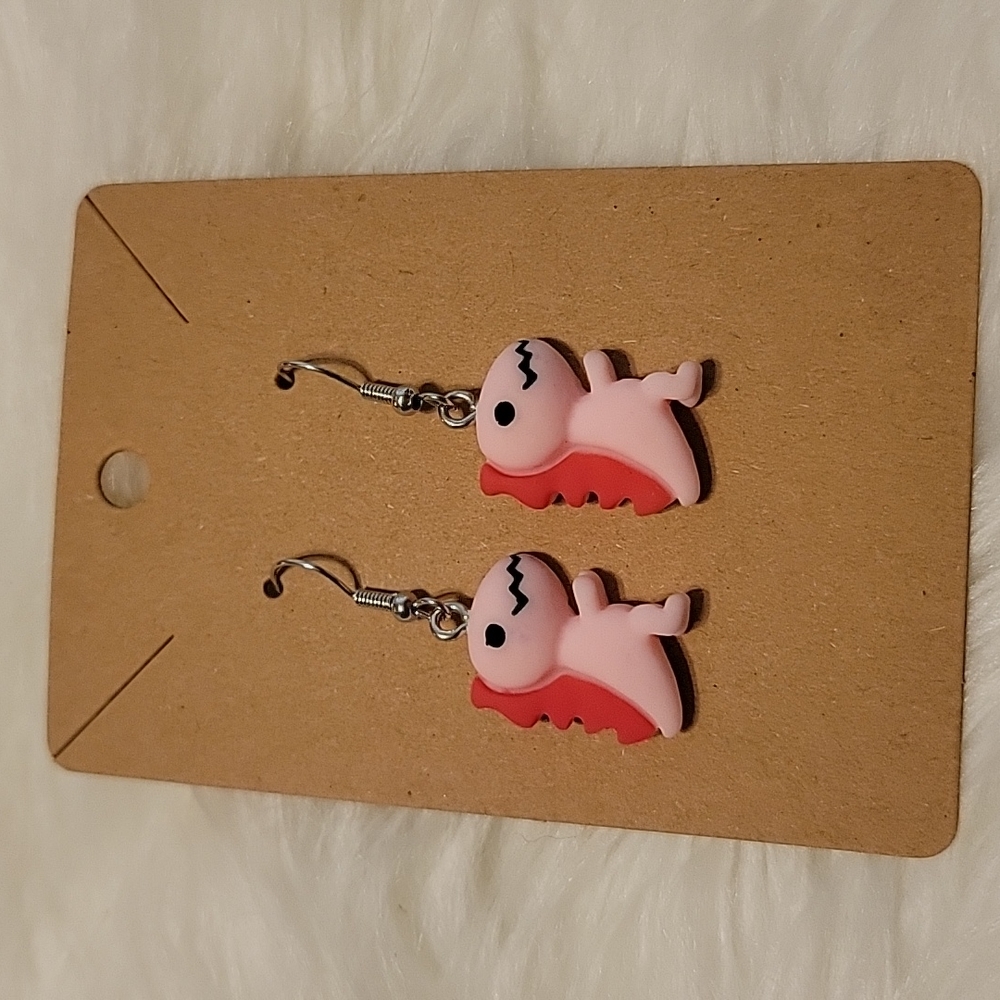 Dinosaur dangling earrings